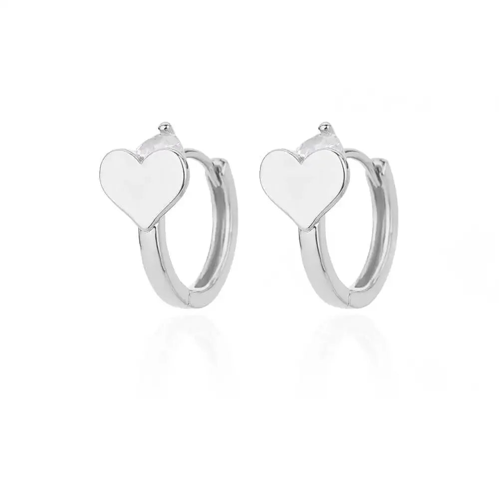 Golden Zircon Heart Earrings