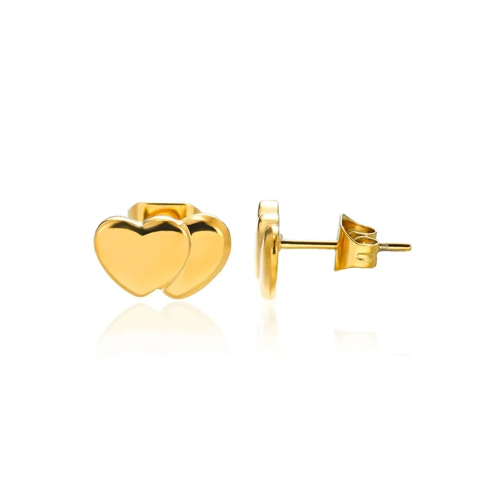 Golden Zircon Heart Earrings