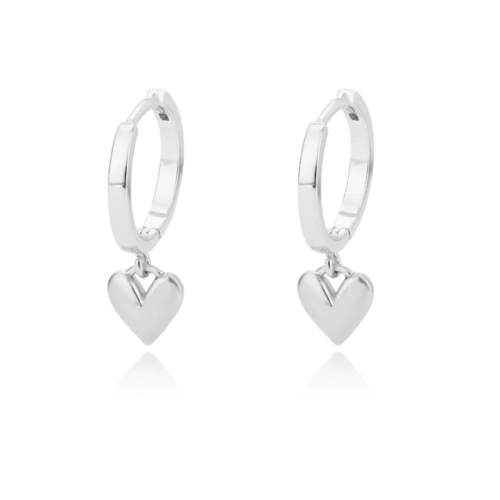 Golden Zircon Heart Earrings