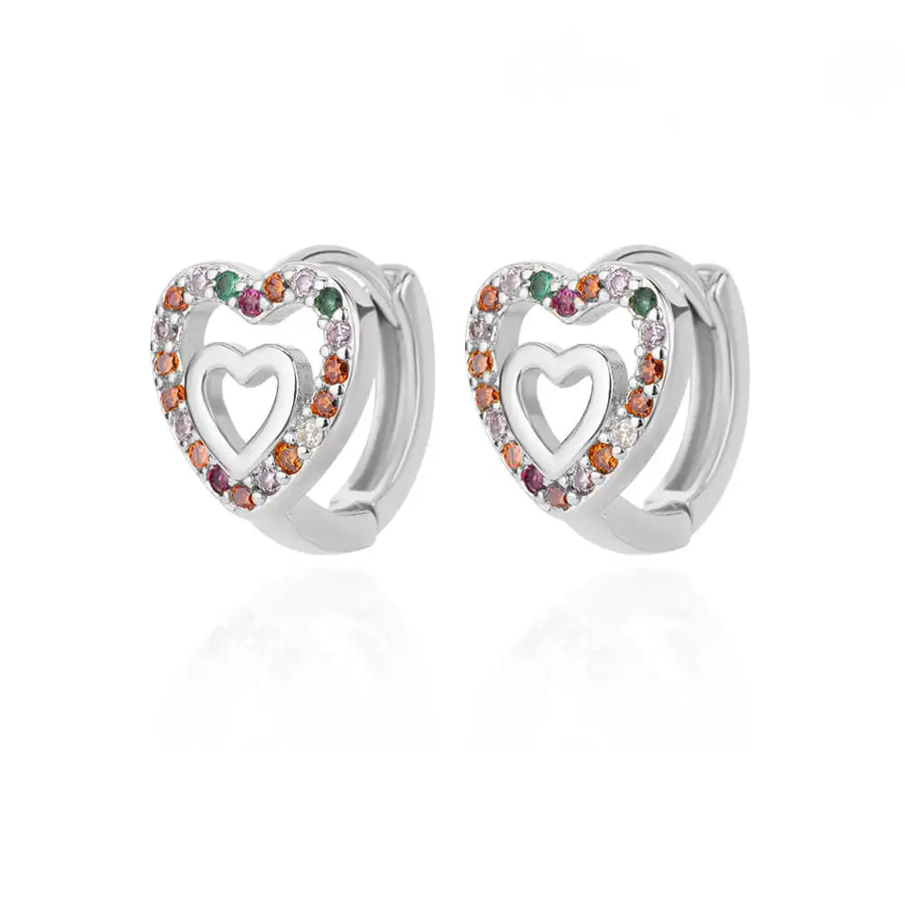 Golden Zircon Heart Earrings