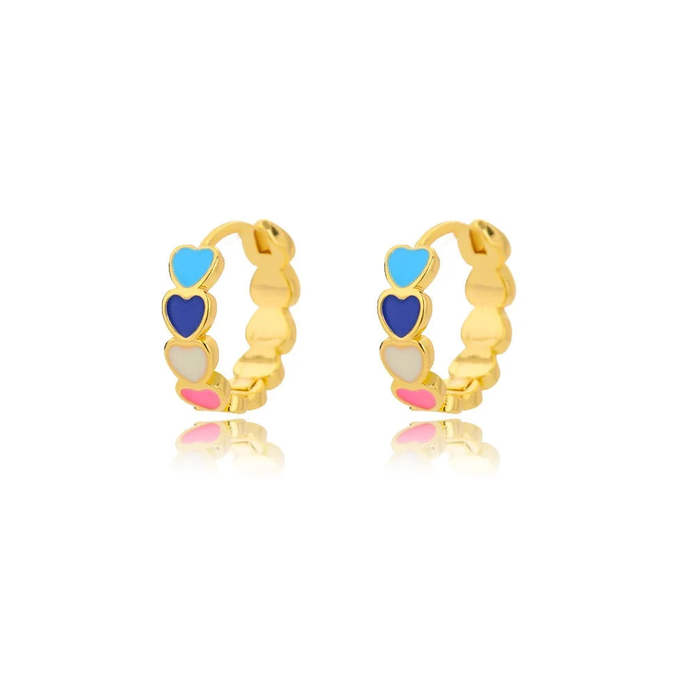 Golden Zircon Heart Earrings