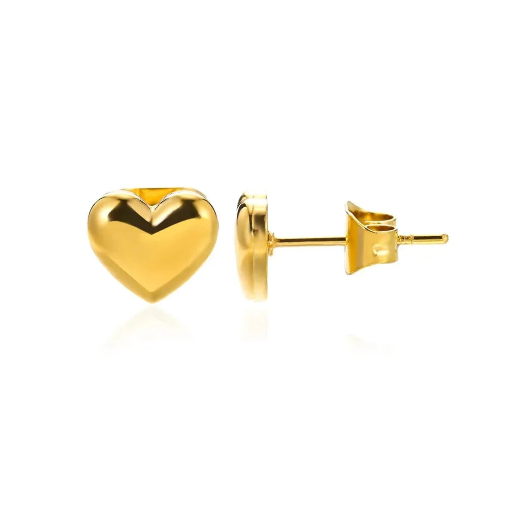 Golden Zircon Heart Earrings